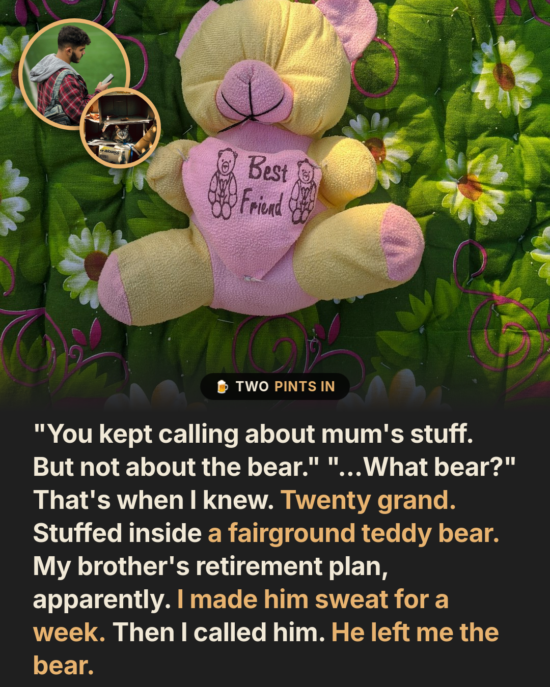 Twenty Grand in a Teddy Bear and a Brother Who Deserved to Sweat