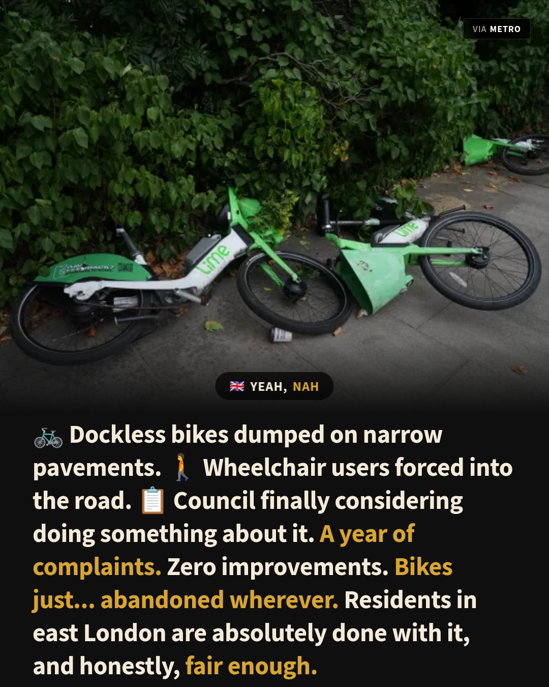 East London Residents Declare War on Abandoned Dockless Bikes Blocking Pavements